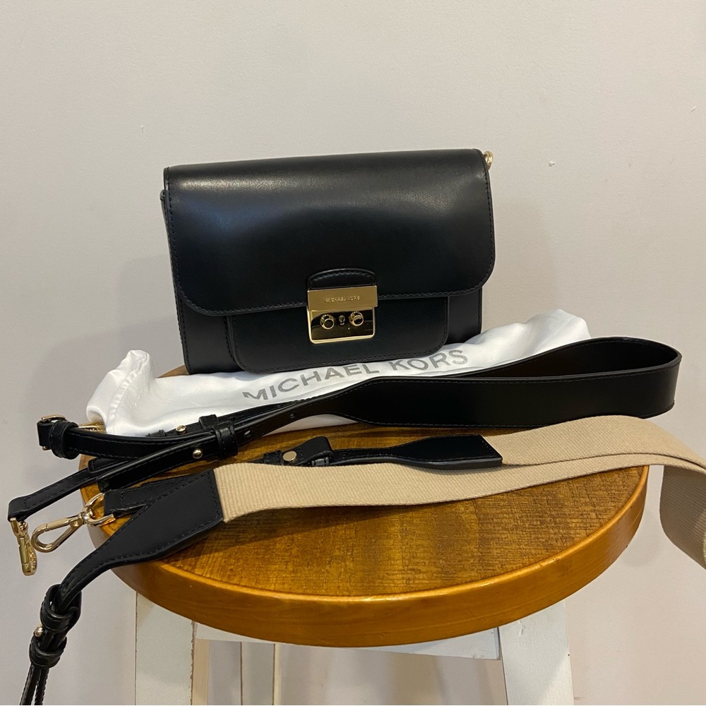 Michael Kors Black and Tan Crossbody Bag
